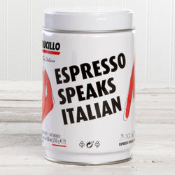 "Espresso Speaks Italian" Ground Espresso - 8.8 oz Tin