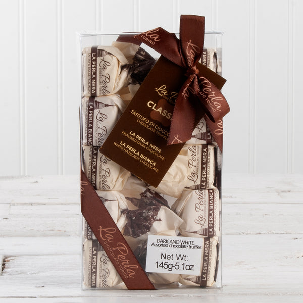 Classic Dark and White Hazelnut Chocolate Truffle 10 Pc. Gift Box - 5.1 oz