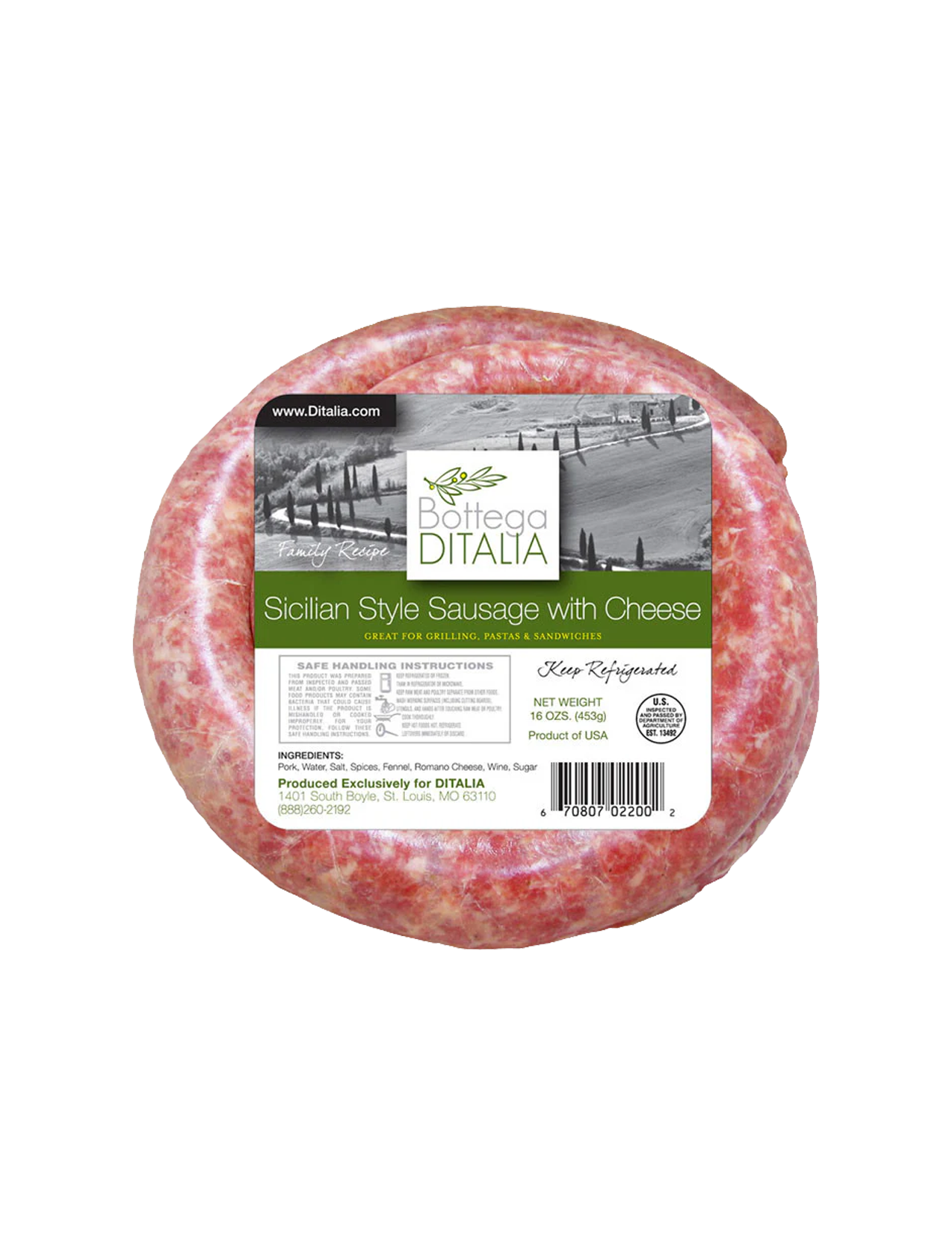 Bottega Ditalia Sicilian Style Sausage with Cheese | Ditalia