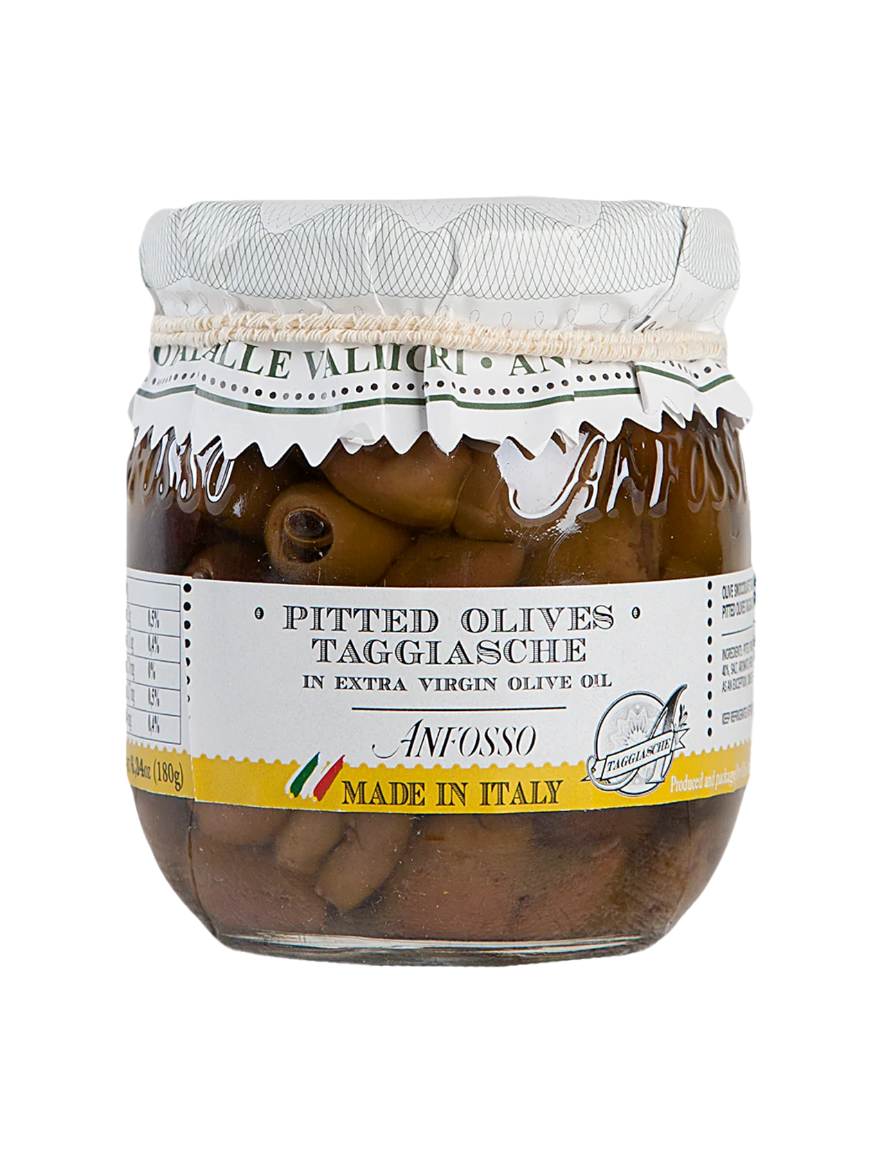 Olio Anfosso Pitted Taggiasca Olives in Extra Virgin Olive Oil 185g, image size:1274x1680