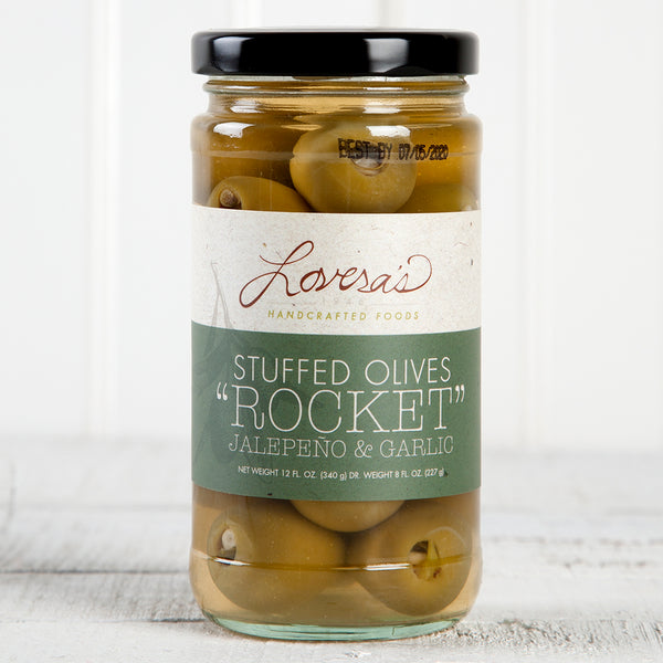 Rocket (Garlic and Jalapeno) Stuffed Olives - 12oz