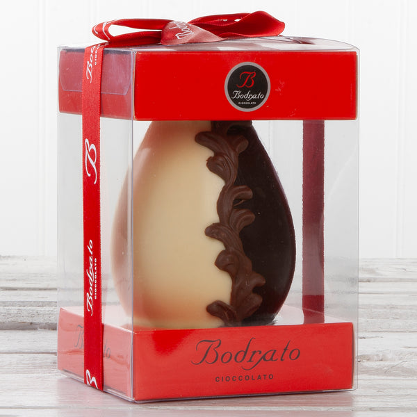 White and Dark Chocolate Two Tone Easter Egg - 4.23 oz