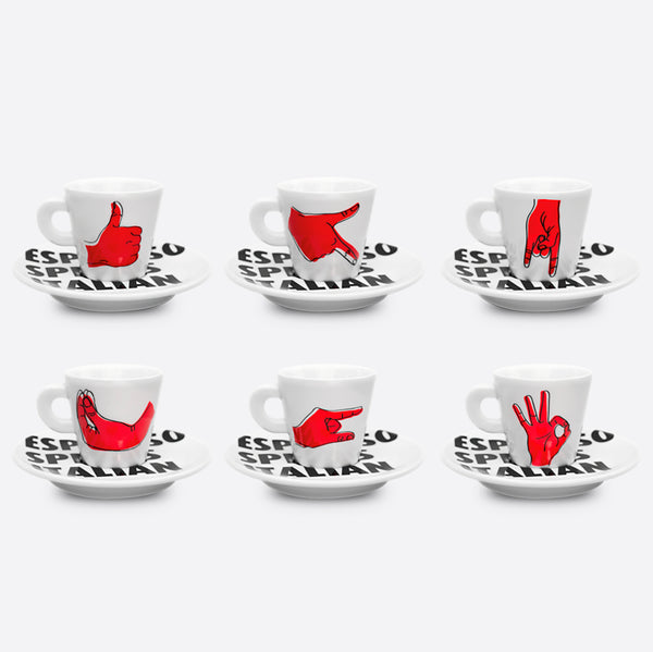 Trucillo Espresso Speaks Italian Hand Gesture Espresso Cups DITALIA
