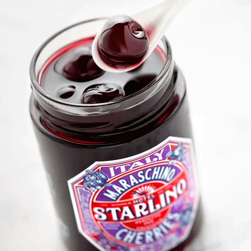 Hotel Starlino Italian Maraschino Cherries Gift Set – 2 x 14.1 oz Jars with Serving Spoon