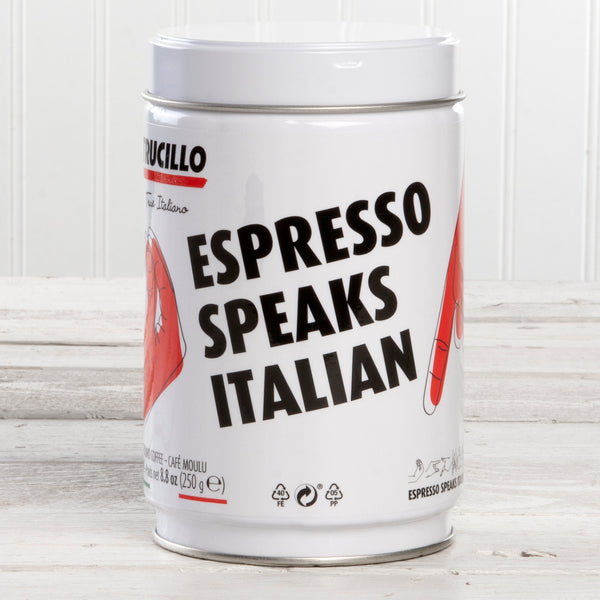 "Espresso Speaks Italian" Ground Espresso - 8.8 oz Tin