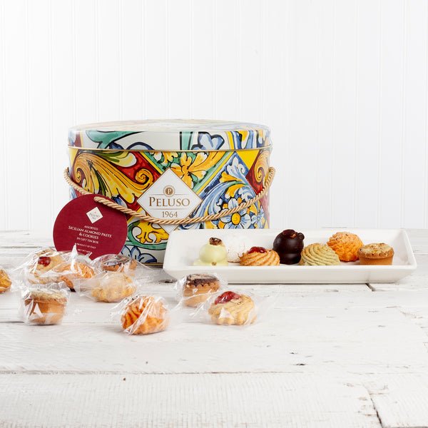 Assorted Sicilian Almond Paste and Regional Cookies in Gift Tin - 1.65 lbs