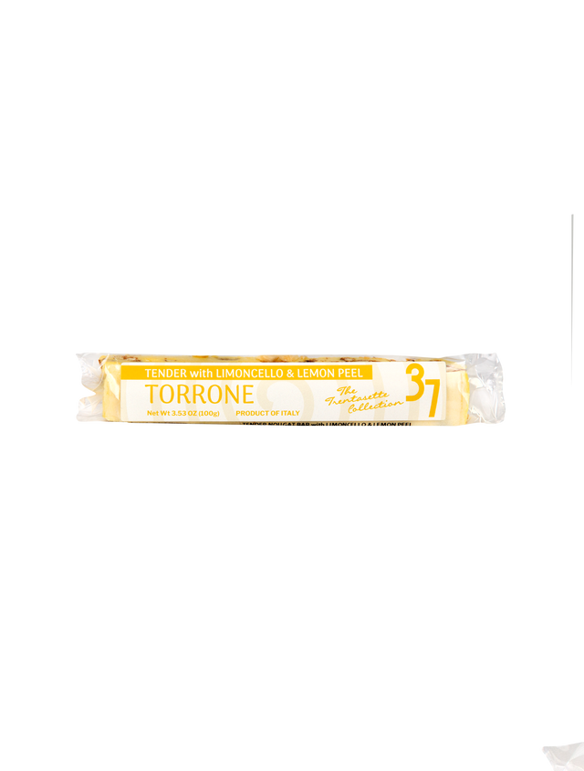 Sicilian Tender Torrone bar with Limoncello & Lemon Peel - 3.53 oz