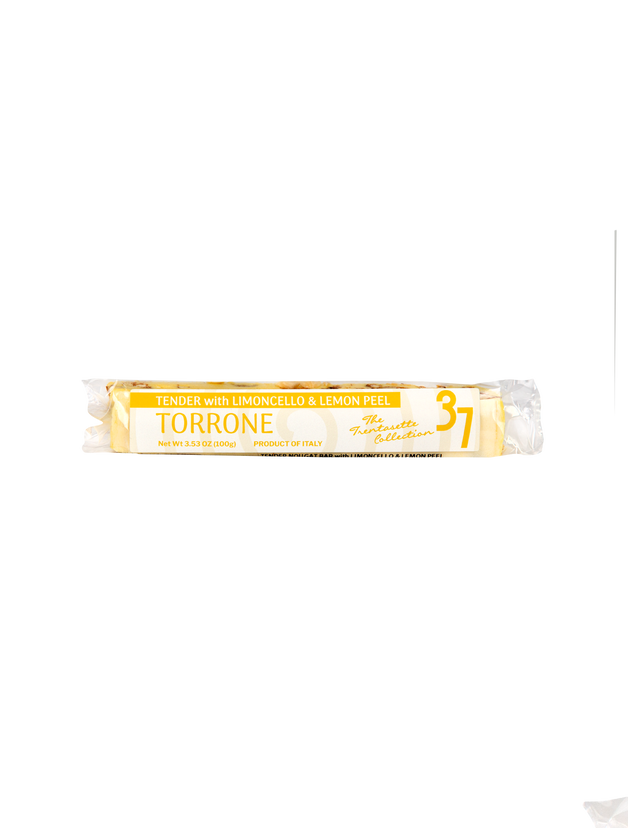 Sicilian Tender Torrone bar with Limoncello & Lemon Peel - 3.53 oz