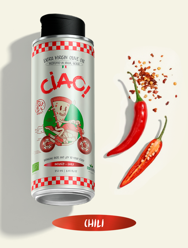 Chili Infused Extra Virgin Olive Oil (Sicily) - 8.45 oz Tin
