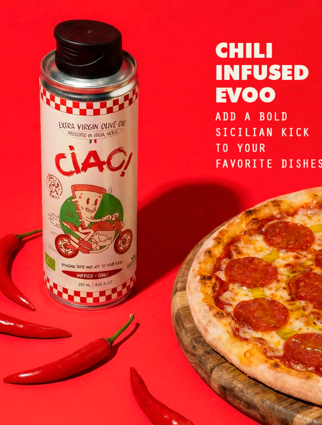 Chili Infused Extra Virgin Olive Oil (Sicily) - 8.45 oz Tin