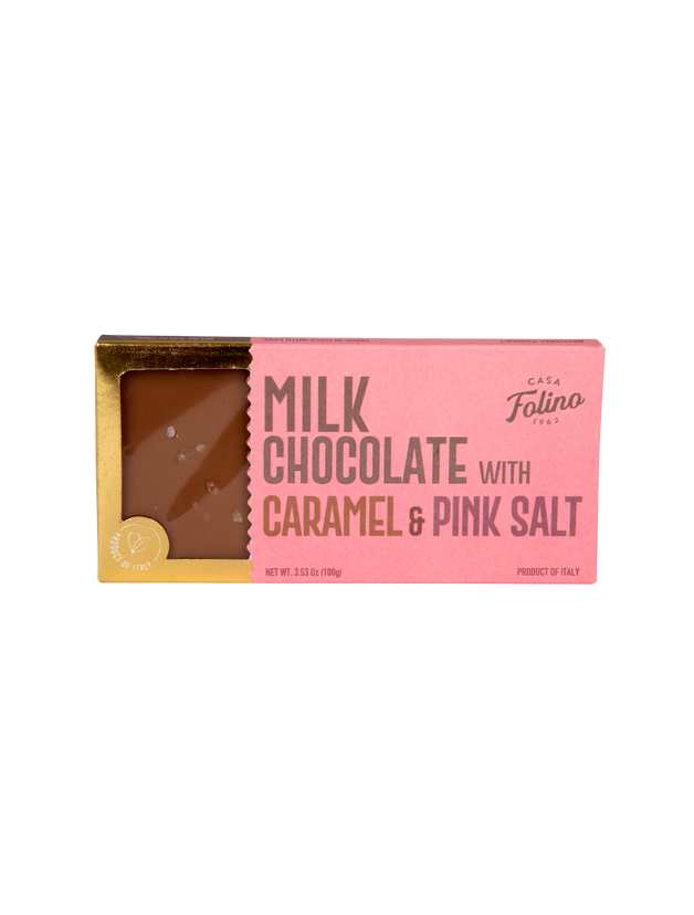 Caramel Chocolate Bar with Rose Salt - 3.53 oz
