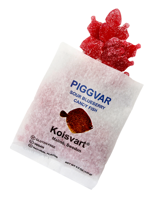 Torsken (Cod)- Raspberry & Blackcurrant Swedish Fish - 4.2 oz