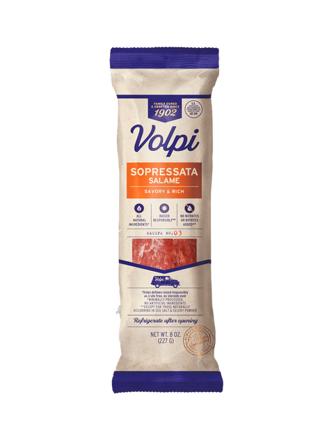 Salvo サルボ「Vicolo con balconi」 Volpi Sopressata Salami 8 oz | Ditalia Fine Italian Imports