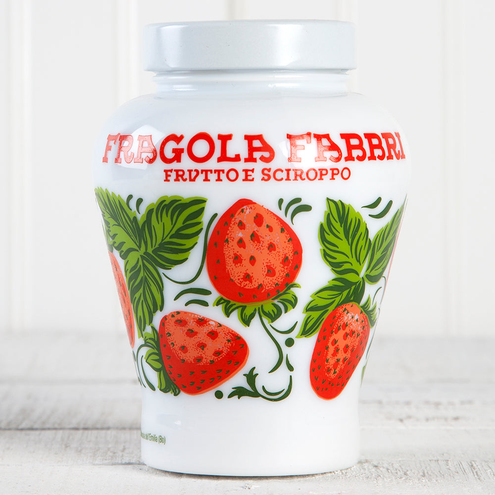 Fabbri Strawberries in Syrup Opaline Jar Ditalia Fine Italian Foods