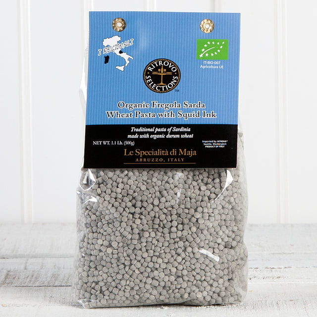 Organic Fregola Sarda Wheat Pasta with Squid Ink - 1.1lb