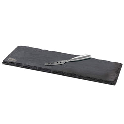 Cheese Board and Knife Serving Set, Stainless Steel and Slate, 13" x 4.5"