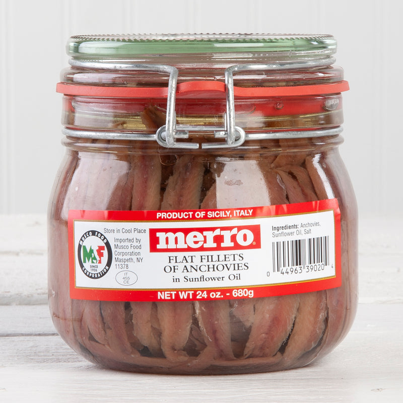 Anchovy Fillets in Oil - 24 oz Glass Jar