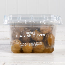 Pitted Sliced and Seasoned Sicilian Green Olives - 7 oz