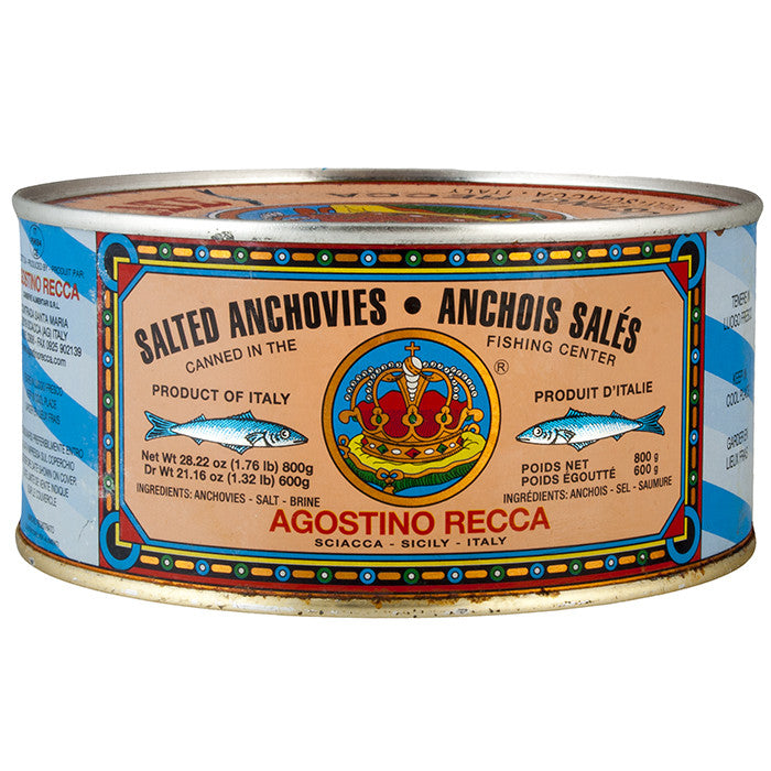 Salted Anchovies - Net Weight 1lb. 12oz (Drained Weight 1lb. 3oz.)
