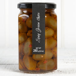 Spicy Green Olives in Oil - 9oz
